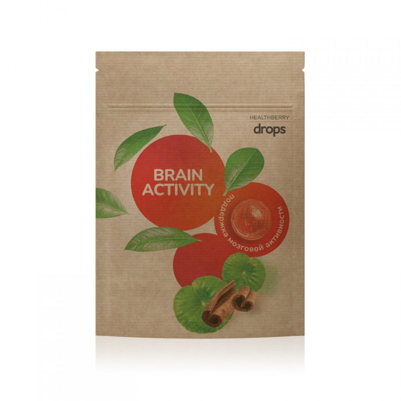 Леденцы для улучшения мозговой деятельности Healthberry Ecodrops Brain Activity