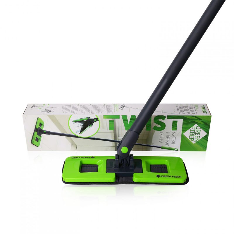 Швабра с отжимом Гринвей Green Fiber TWIST