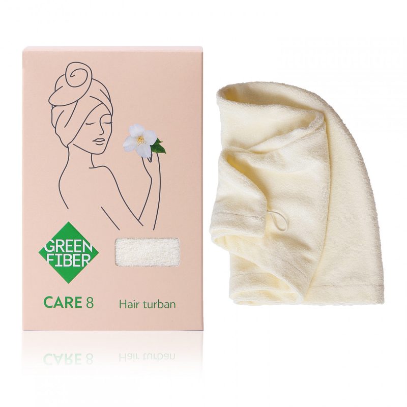 CARE 8, нair тurban, Тюрбан для волос молочный
