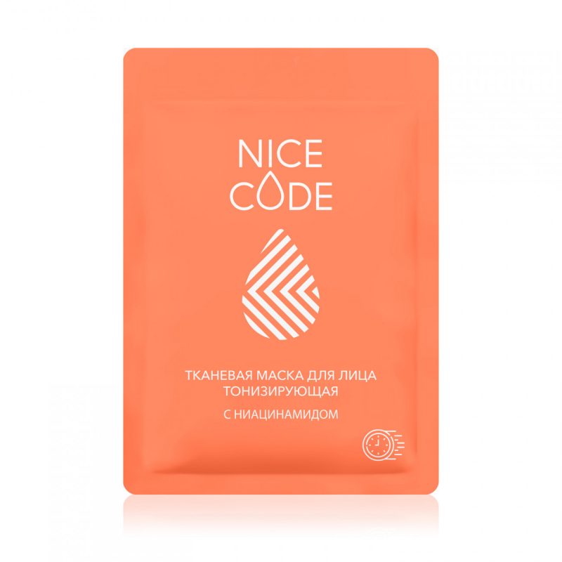 Тканевая маска для лица тонизирующая с ниацинамидом NICE CODE, 24 мл