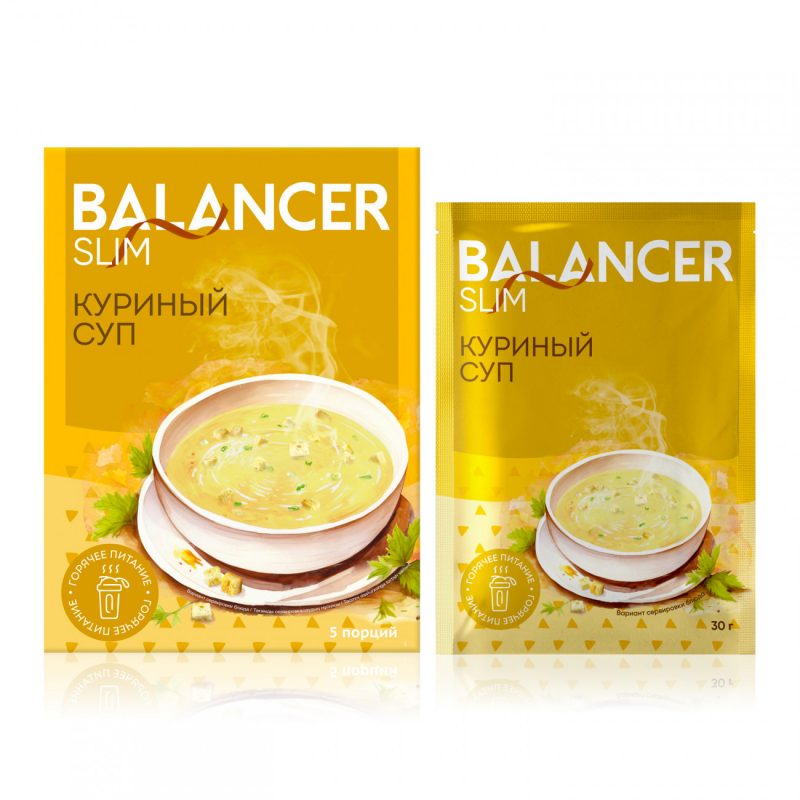Коктейль BALANCER SLIM со вкусом &laquo;Куриный суп&raquo;, 5 саше